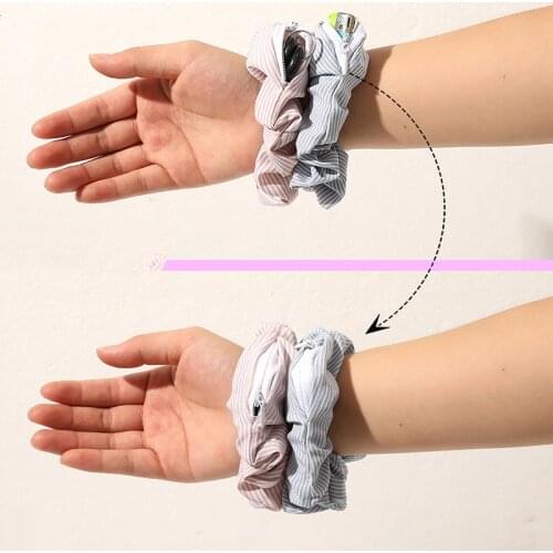 New 2020 Creative Novelty Designer Zipper Scrunchie Women Printed Velvet Hair bands Brand Quality Pocket Scrunchies With cierre