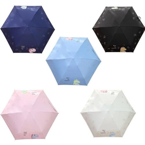 Mini Umbrella Children Dinosaur Pattern Pocket Anti-UV Umbrella Windproof Umbrellas Compact Rain Children Umbrella