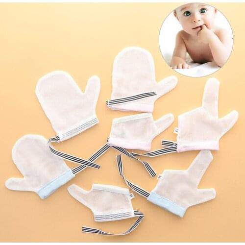 1 Pair Baby Prevent Bite Fingers Nails Glove Infant Anti Biting Eat Hand Gloves