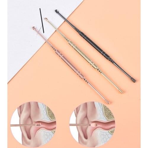 1pcs Cleaner Ear Care Beauty Tool Practical Double-ended Stainless Steel Spiral Ear Pick Spoon Ear Wax Removal