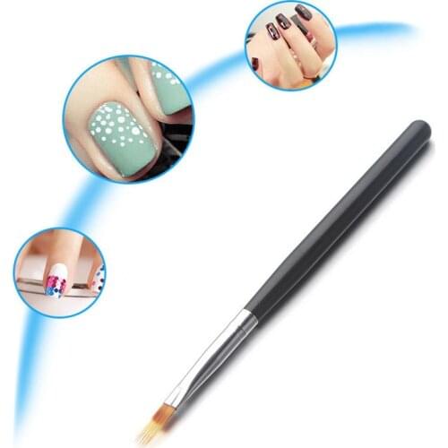 1Pcs Nail Art Gradient Uneven Brush Pen Nylon Hair Gel Polish Tips Serrated jagged Drawing Painting Black Wood DIY Tool Manicure
