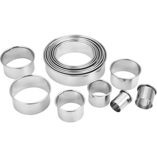 14pcs Metal Biscuit Mould Set Round Shape Cake Fondant Mold Cookie Cutter Kitchen Gadget Baking Accessories