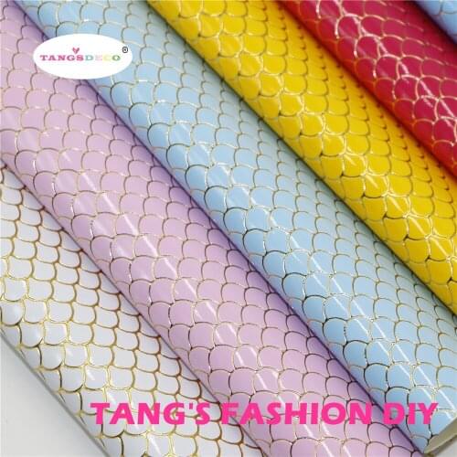 24pcs--20x22cm DIY Hair Bow Material Shiny Finish Skin Shape With Gold Line PU Synthetic Faux Leathers