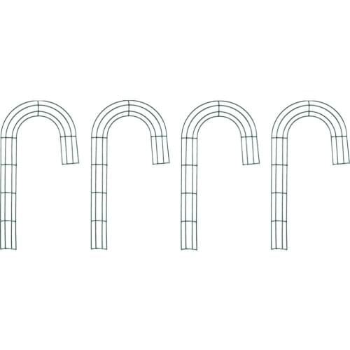 4Pcs 30x18CM Christmas DIY Wreath Cane Shape Frame Decor Loop Flower Hanging Loop Christmas Cane Iron Wreath Frame DIY Accessory