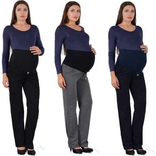 Maternity Pants Legging Pregnancy Clothes Women Loose Sport Casual Pants Pregnant Women Trousers Belly Protection Wide Leg Pants