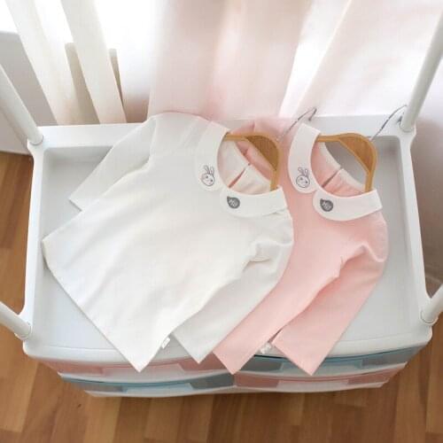 Baby Girls T Shirt Girls Cotton Autumn Spring Long-sleeved T-shirt Girls Cute Cartoon Rabbit Tee Children Princess Fashion Tops