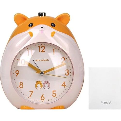 ChildrenS Alarm Clock Snooze Function Cartoon Hamster Clock With Night Light Learning Alarm Clock Multifunctional Bedside Clock