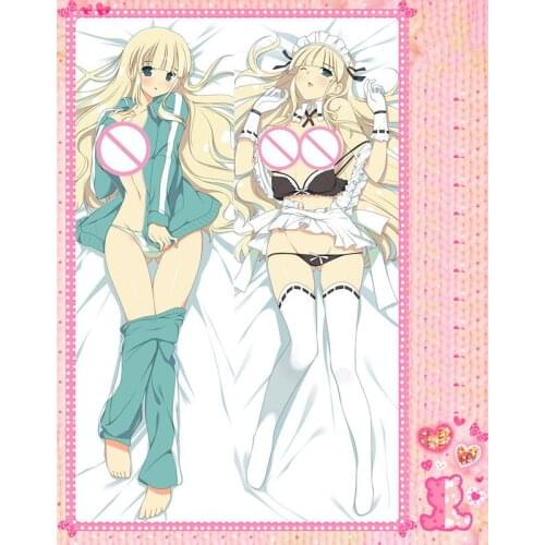 Anime Cartoon Senran Kagura Double-Sided Bolster Hugging Pillow Case Cover Pillowcase Peach Skin 2 Way / WT No.68044