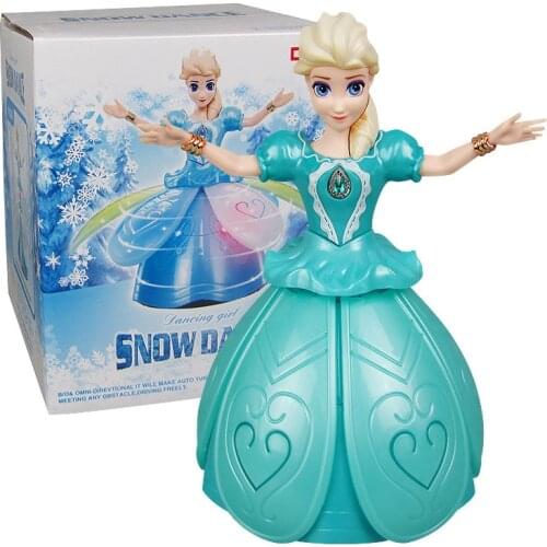 Electric Dancing Princess Doll LED Light Rotating Robot Music Toy Singing Kids Gifts