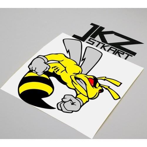JKZ STKART Vinyl Die Cut Stickers Decals Cartoon Angry Super Bee III ATV Motor Bike Truck Helmet Decorated