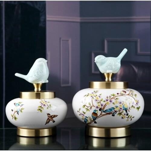 Creative Animal Ceramic Decoration Storage Jar Decoration Living Room Desktop Storage Organization Modern Home Decoration Crafts