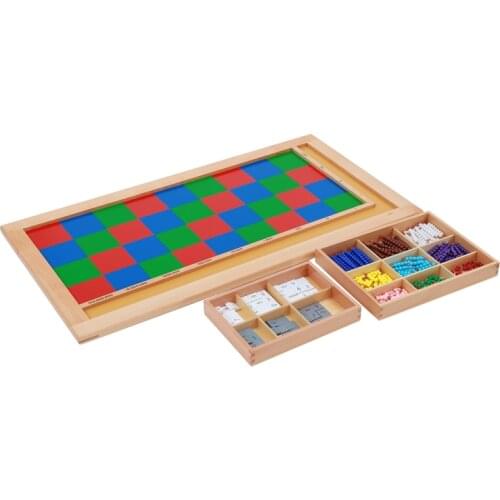 Montessori Math Toys Checker Board/ Checker Board Beads/ Number Titles/ Montessori Materials for Elementary Multiplication