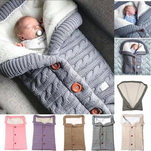 Newborn Baby Nest Bag Wrap Blanket Portable Crib Travel Bag Winter Infant Toddler Cotton Buttons Sleeping Bag For Boys Girls