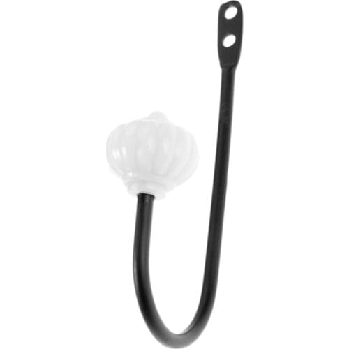 Metal Black Single Hook with screws Acrylic Grip Hanger Europe Style Decorative Wall Coat Hat Door Kitchen Bathroom 127*65*26mm