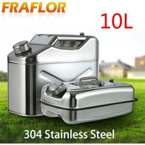 10L 20L Car Gasoline Diesel Fuel Tank Can Metal Iron Oil Drum Portable Petrol Spare Barrel Car Motorcycle 304 Stainless Steel