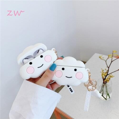 Cute 3D Cartoon Clouds Soft Silicone Shockproof Case For Apple Airpods 1 2 Pro Wireless Bluetooth Headset Protect Cover Pendant
