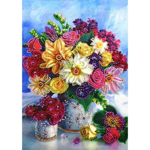 Beautiful Flowers 5D Special Shaped Diamond Painting Embroidery Needlework Rhinestone Crystal Cross Craft Stitch Kit DIY