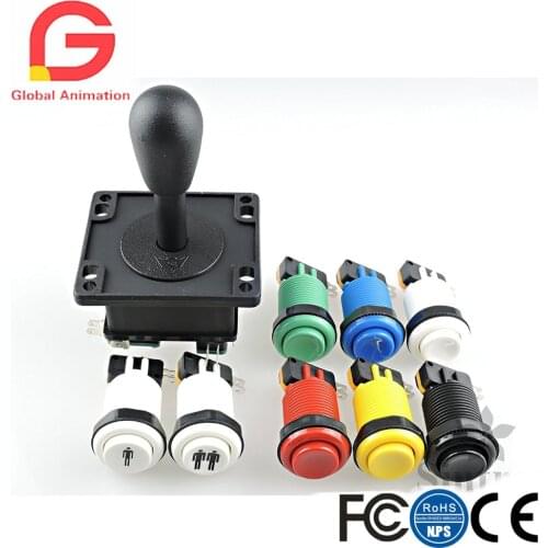 DIY Arcade Kit American Joystick and HAPP Style Push Buttons with Microswitch for Arcade Video MAME Jamma Raspberry Pi Game