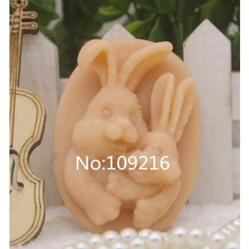 Wholesale!!!1pcs Parent-Child Rabbit (zx025) Silicone Handmade Soap Mold Crafts DIY Mould