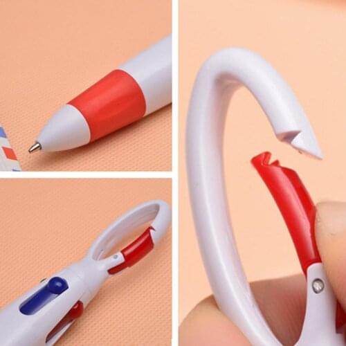 Press Ballpoint Pen With Carabiner Cartoon Keychain Supplies Students Signature Pen Pen Stationery Office X3Z4