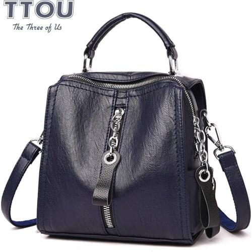 Vintage Backpack 3 In 1 Quality Leather Wild Female Large Capacity Handbags Travel Casual School Book Holder Laptop Backpacks