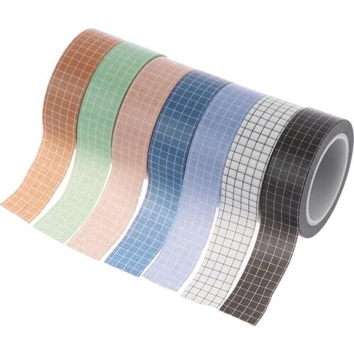 Grid Washi Tape Japanse Papier Diy Planner Masking Tape Plakband Stickers Briefpapier Tapes Decoratieve Hot Koop Kleurrijke
