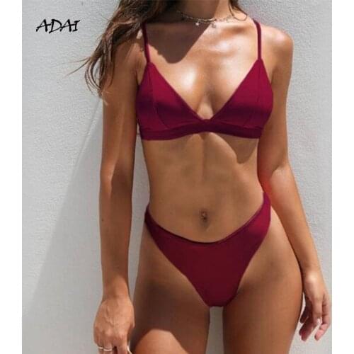 8 Colors Sexy Bikini Micro Womens Swimwear 2021 Solid Push Up Swimsuit 2 Piece Set Summer Beachwear Bathing Suit Thong Monokini
