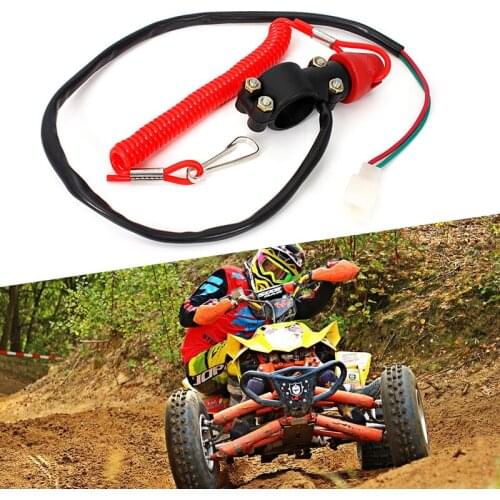 Motorcycle Kill Stop Switch & Safety Tether Cord For 7/8 Inch Handlebar Scooter ATV Quad Pit Dirt Bike UTV Etc Moto Accessories