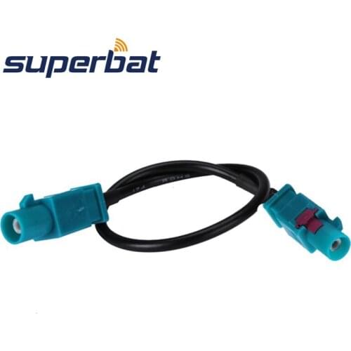 Superbat Fakra Male Plug "Z" Long Straight to Fakra Male Plug "Z" Long Straight Pigtail Aerial Extension Cable RG174 5cm