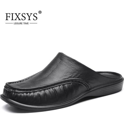 FIXSYS Waterproof Mens Half Shoes Anti-skating Chef Shoes Half Loafers Breathable Mules Outdoor Lightweight Slippers Man Clogs