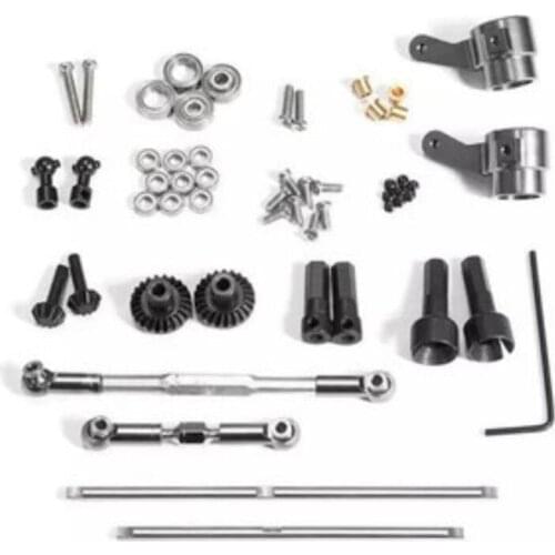 WPL B1 B-1 B14 B-14 B24 B-24 C14 C-14 1/16 RC Car spare parts Upgrade metal front rear axle gear / ball pull rod / steering