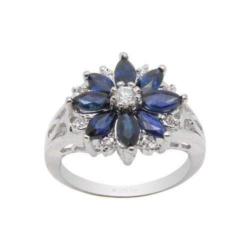 CoLife Jewelry Natural Chinese Sapphire Ring 2.5mm*5mm Marquise Cut Sapphire Silver Ring 925 Silver Sapphire Jewelry