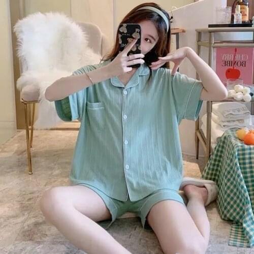 Women Pijamas Comfortable Girl Summer Sleepwear Womens Shorts Silk Pajamas Set Female Sleeping Shirt Home Wear