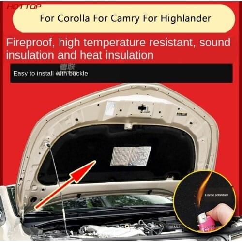 19 For Toyota Corolla Camry Highlander Car Sound-Proof Cotton Thermal Baffle Hood Front Cover Engine Compartment Cotton