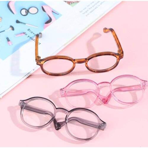 1PC 9CM Plastic Transparent Round Glasses For 1/6 Doll Decor Accessories Toys