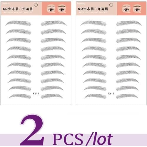 MB New 10 /20pairs Water Transfer 6D Eyebrows Sticker Long Lasting False Tattoo Eye Brow Embroidery Eye brow Tattoo Supplies