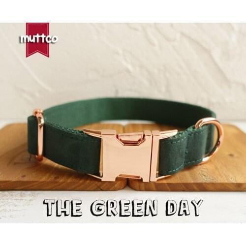 10pcs/lot MUTTCO wholesale high quality collar for dog THE GREEN DAY design dog collar 5 sizes UDC019M