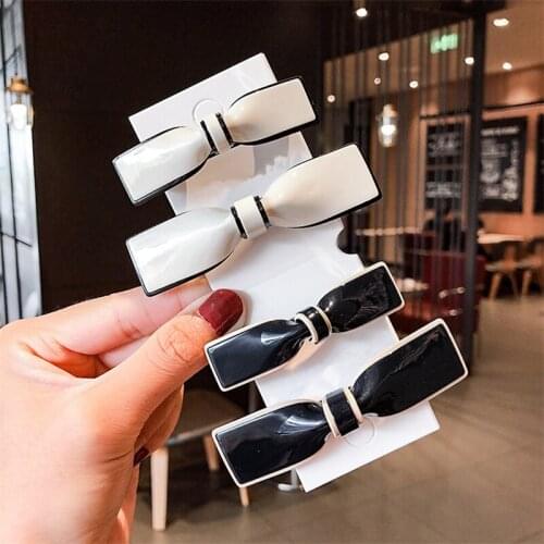 10pcs/lot Girls Bright Lacquer Temperament Solid Color Bow Hairpin College Style Girl Horsetail Spring Clip Hair Accessories