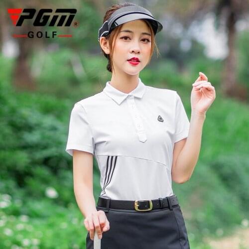 2020 PGM Summer New golf clothing ladies short sleeve T-shirt sports clothes top Quick Dry Fabric Women white Golf Shirt S-XL