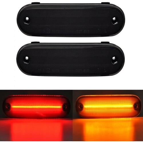 4Pcs Smoked Lens LED Side Marker Fender Bumper Signal Light For Mazda Miata MX-5 MX 5 1990-2005 Front Amber Rear Red