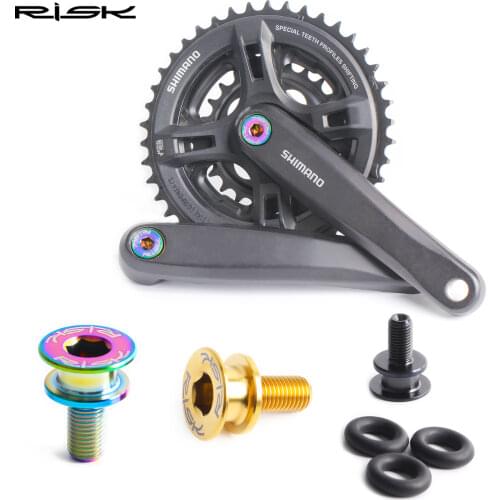 RISK Titanium Alloy M8*15 mm MTB Bike Bottom Bracket Bolts Waterproof Bicycle Bottom Bracket Crank Fixed Bolts for Brompton