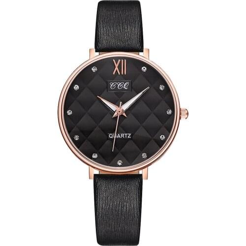 CCQ Brand Womens Luxury Leather Band Analog Quartz Wrist Watches Ladies Clock Women Dress Reloj Mujer