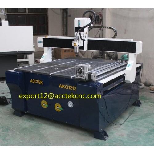 Vacuum table woodworking machines rotary 4 axis cnc/wood cnc routers 1212 with Artcam software