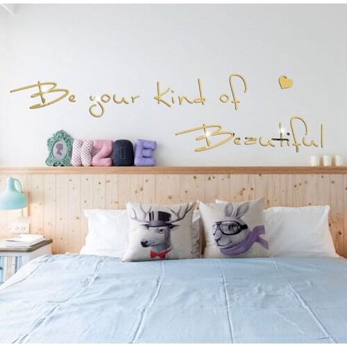 Motto Acrylic Mirror Wall Stickers Queto Mirror Sticker Wall Stickers For Bedroom Living Room Wall Art Decals Home Decor