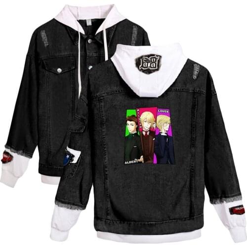 Kawaii Japanese Anime Moriarty The Patriot Denim Jacket 2D Print Casual Jacket Men Women Clothes Y2K Trend Tops Hip Hop Outwear