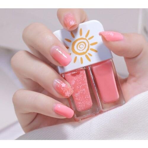 Gemini Free Roasted Water Nail Polish New Twin Suit Set With Two Color Tearing Quick Drying White Nail Polish
