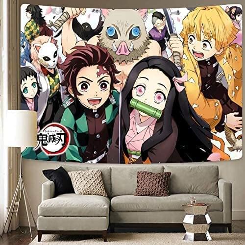 Demon Slayer Tapestrys Demon Slayer Poster Anime Decor The Living Room Wall Tapestry Bedroom Kawaii Room Decor Anime Tapestry