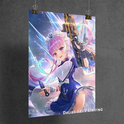 Canvas VTuber Minato Aqua Pictures Home Decoration Paintings Poster HD Prints Wall Art Modular Living Room Framed