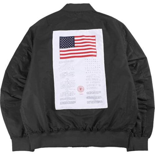 Classic Back Patch MA-1 Bomber Jacket Men Retro Hip Hop Pilot Coat Man Survival Streetwear Wind Breaker 2020