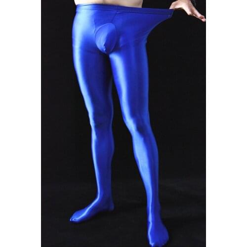 Leggings bright Mens sexy oily silky skin-friendly back vertical line stockings silky super elastic tight dance yoga pantyhose